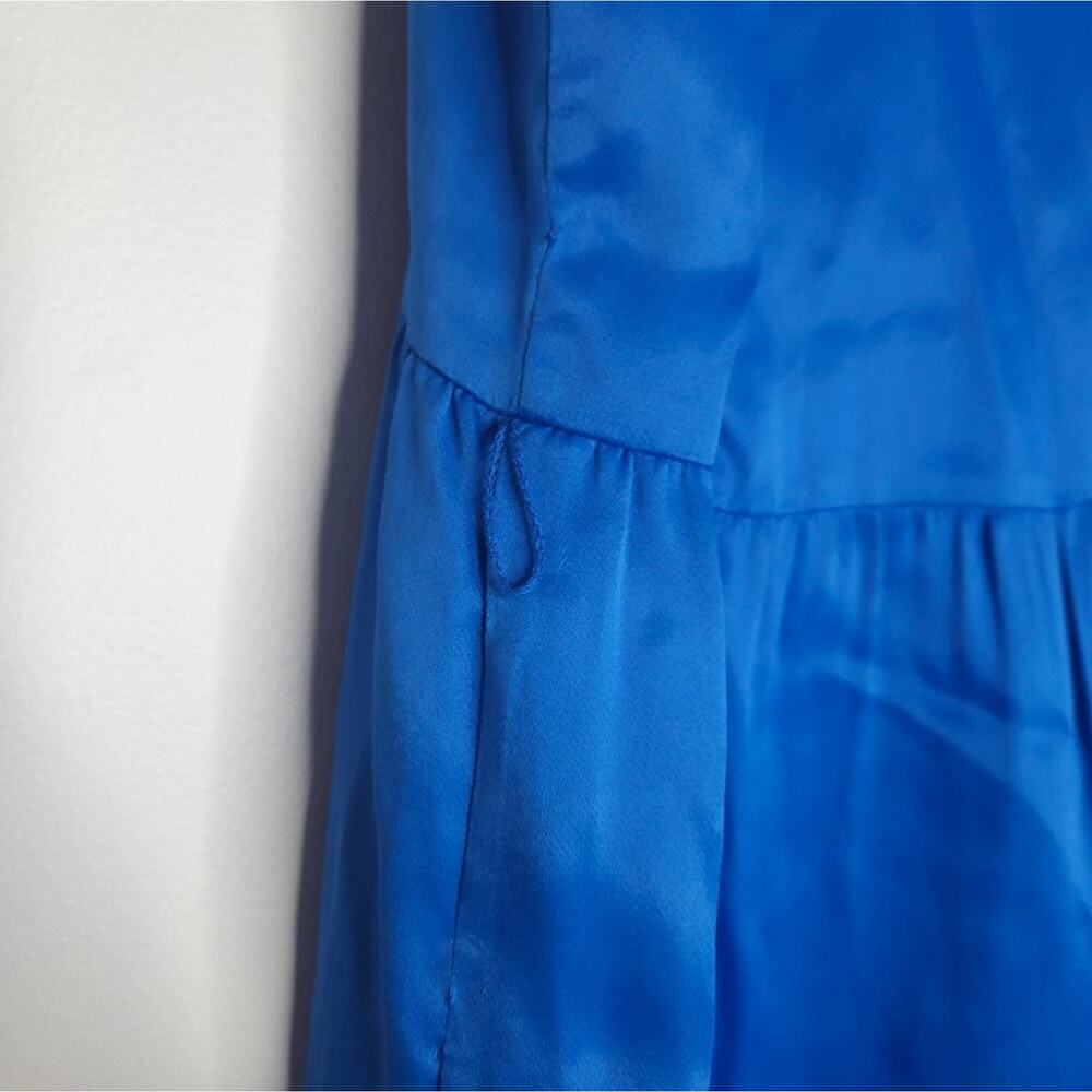 Alice + Olivia Antonette Vibrant Blue Long Sleeve Dress Silk NWT /MISSING SASH - Picture 8 of 8